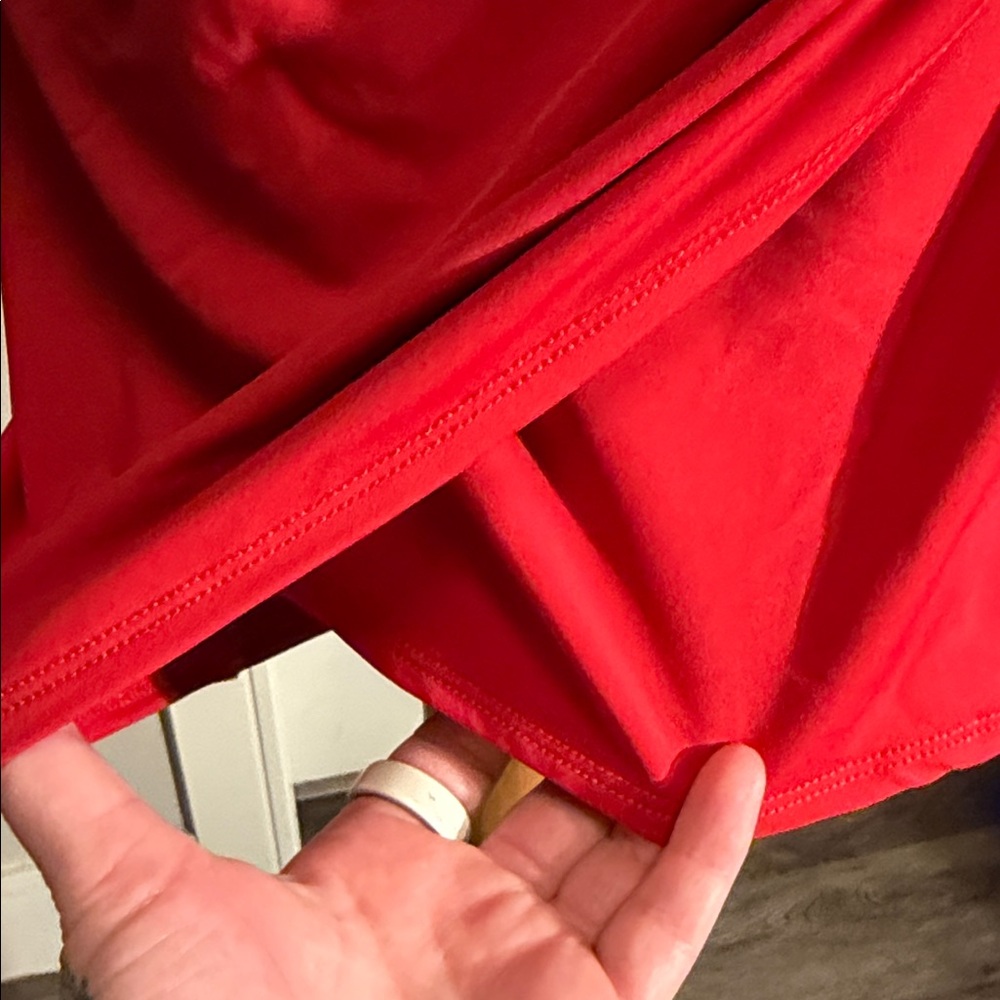 Little Red Ruched Dress - Picture 8 of 9